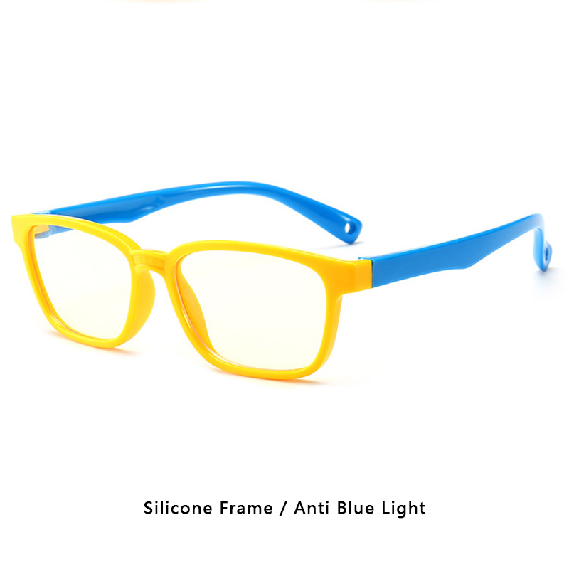 Blue Light Blocking Glasses Kids TR90 Flexible Ultralight Computer Gaming Prescription Glasses Boy Girl Child UV400: C10Yellow Blue