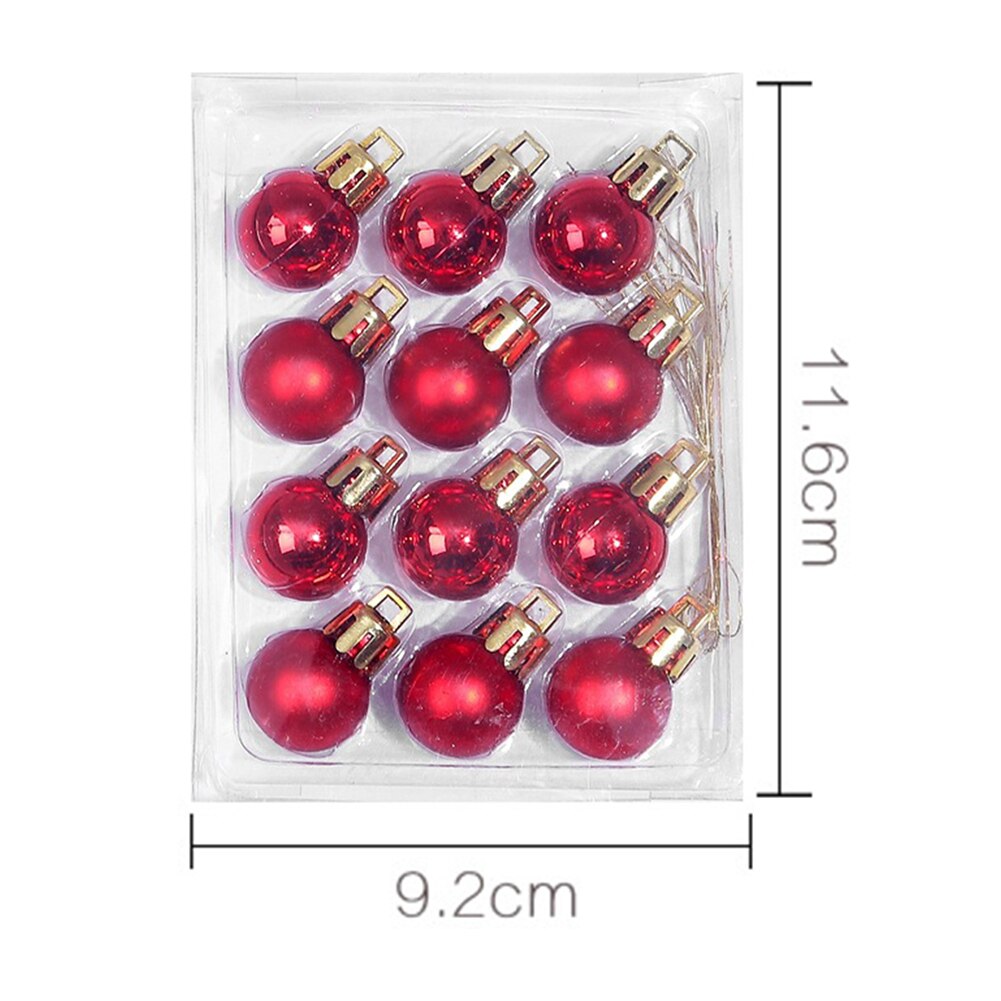 12 kpl/laatikko joulukuusenpallo koristeet 2cm kotijuhlat jouluvuoden koristeet: C