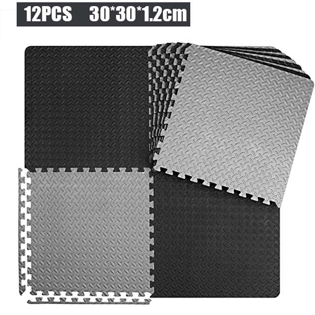 Alfombrillas de goma EVA para hacer ejercicio en el hogar, alfombrilla antideslizante de 30x30cm para Yoga y gimnasio, 12 piezas: 2