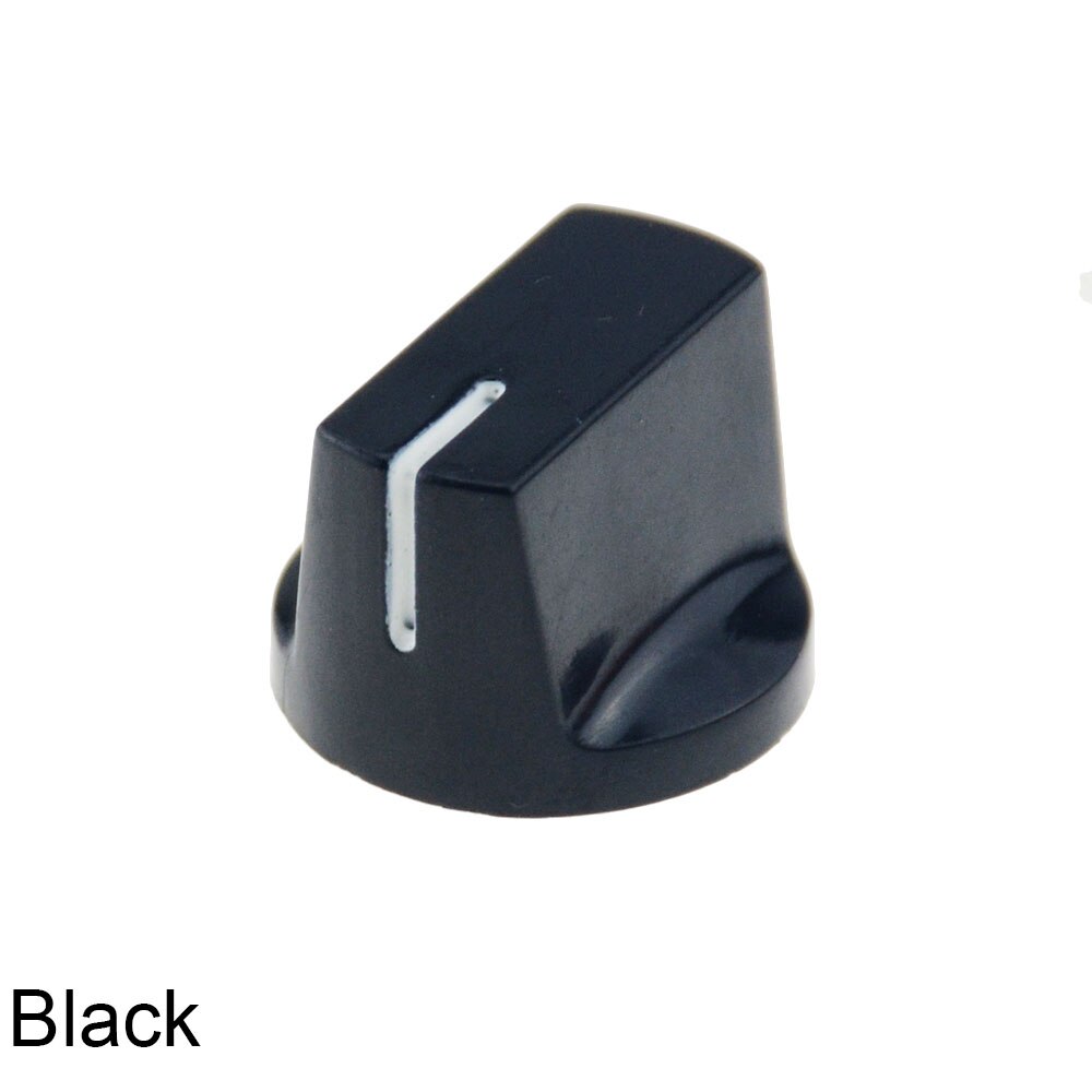 10 Pcs Kleurrijke Plastic Knop Met 6.35 Mm Shaft Hole Diameter 1510 Clone Potentiometer Pedaal Cap Gitaar Cap KN-19: Black
