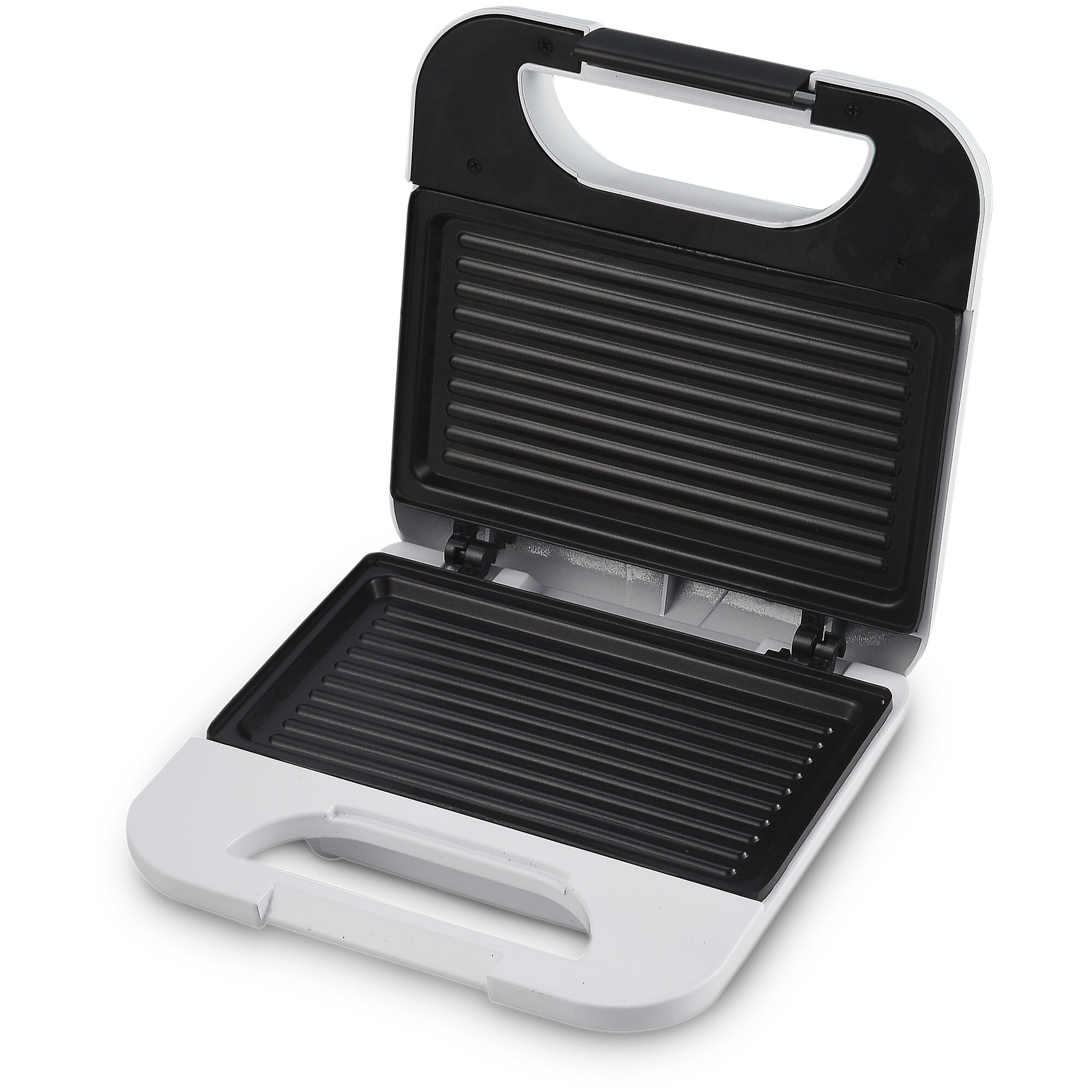 Grunkel, SAN-13GR, Sandwichera Grill sin Corte Antiadherente, Fácil Limpieza y Tacto frío, potencia 750W, color Blanco