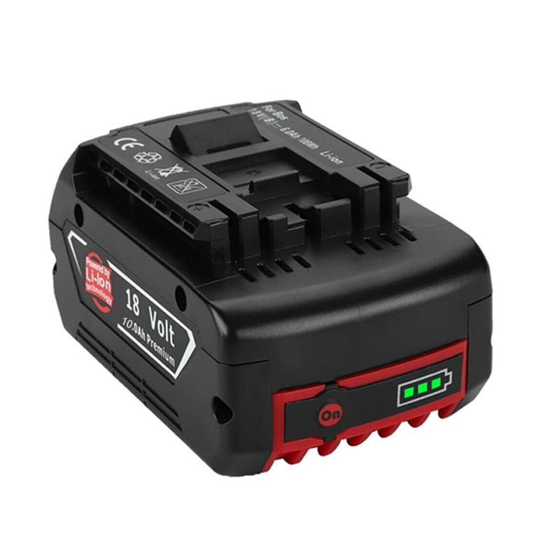 18V 10000mAh Rechargeable For Bosch 18V Battery Backup10.0A Portable Replacement BAT609 Indicator light+3A Battery Charger