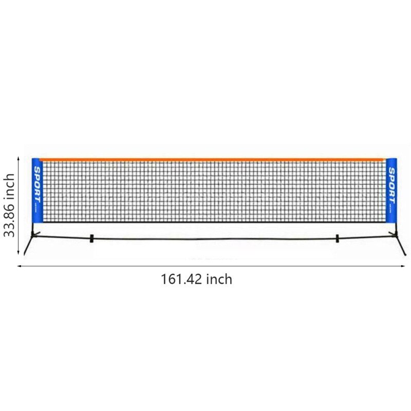 Portable Tennis Net Foldable Tennis Training Net Badminton Net Outdoor Tennis Volleyball Mesh Exercise Trainer Tool: 4.1m