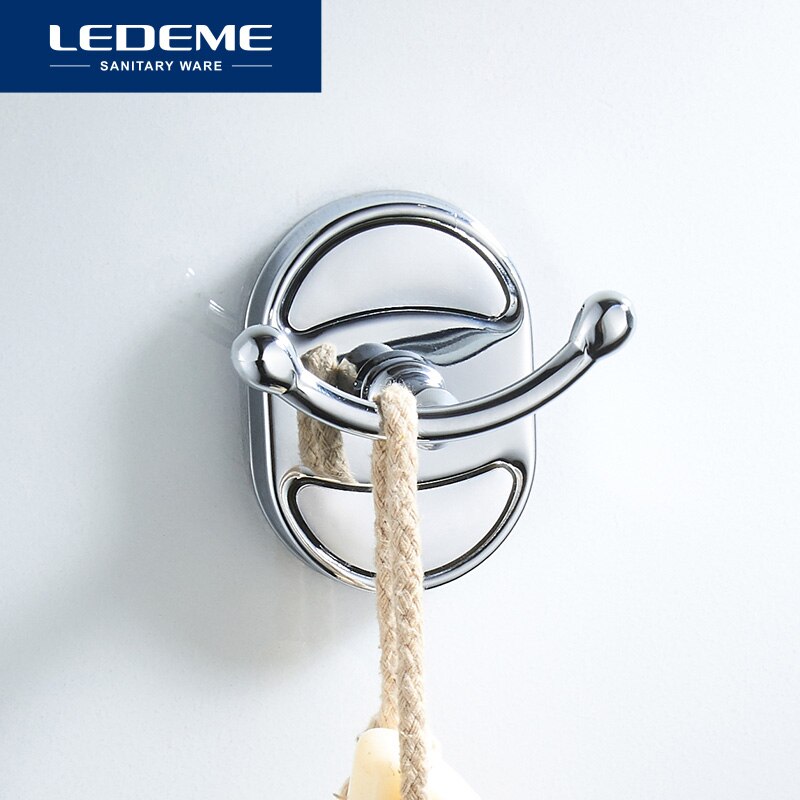 LEDEME Robe Hook Clothes Hook with Chrome Stainless steel Construction Finish Bathroom hook Bathroom Accessories L1905-2