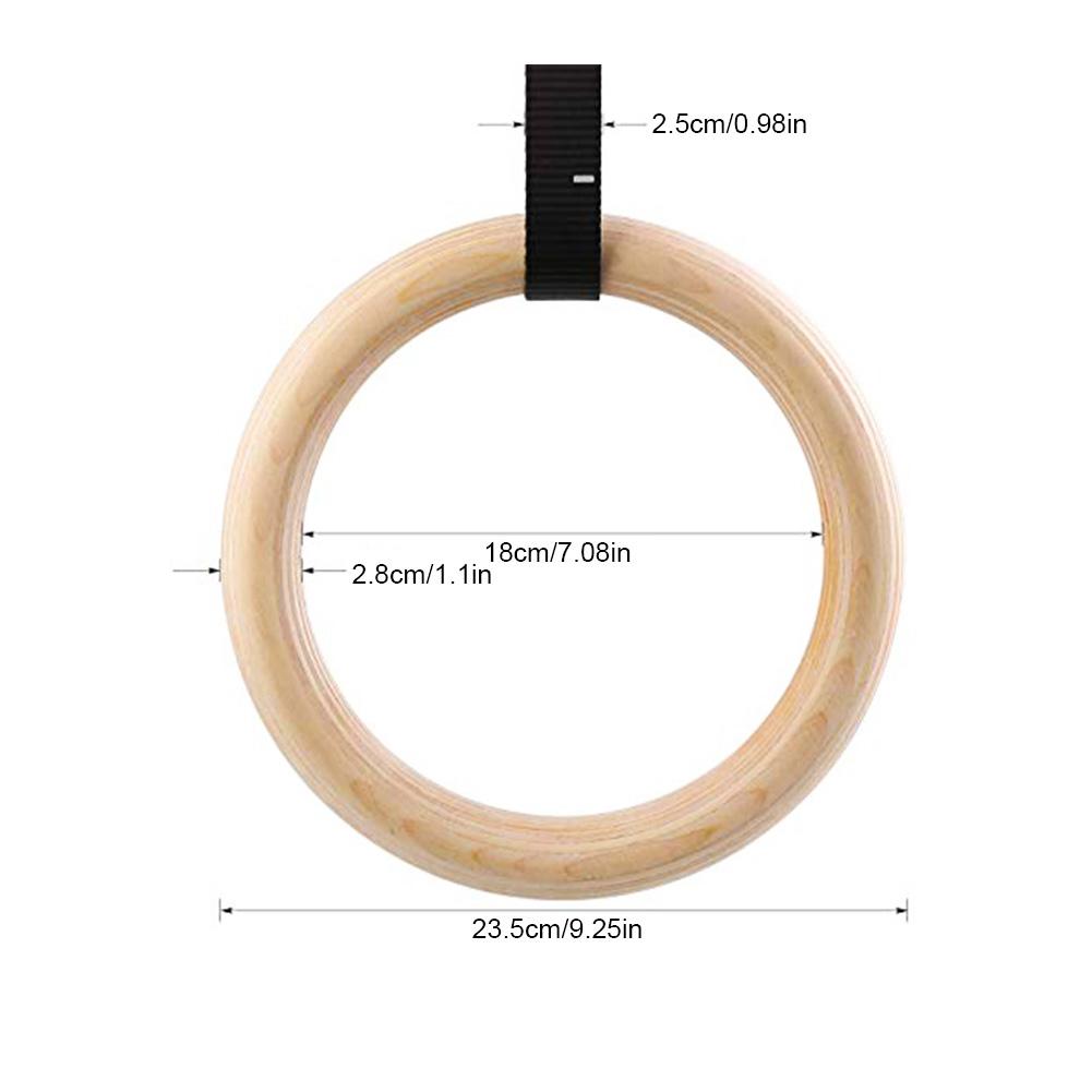 1PCS Birch Fitness Rings Gymnastics Training Ring Wooden 28mm Exercise Fitness Gymnastic Rings Gym Exercise Crossfit PullUps