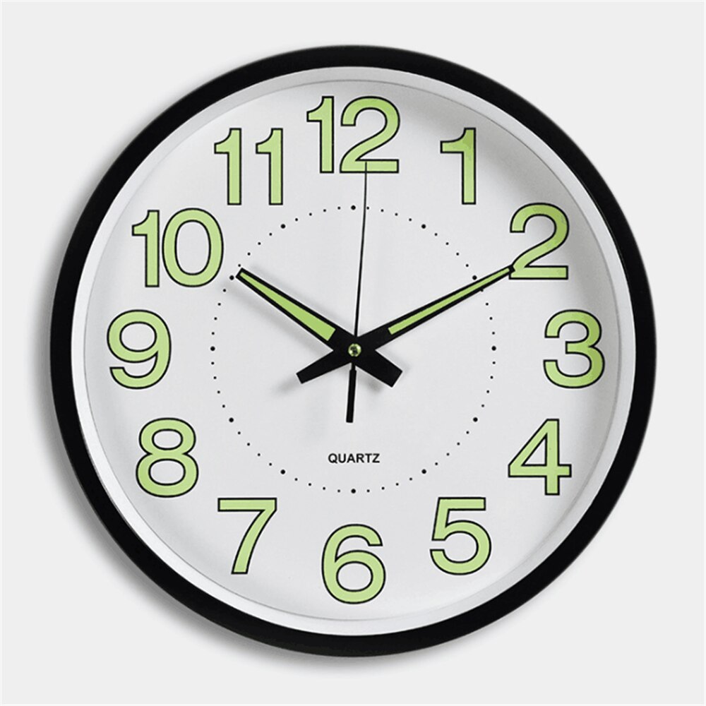 Luminous Wall Clocks Large Clock watch Horloge 3D DIY Acrylic Mirror Stickers Quartz Duvar Saat Klock Modern Mute: black