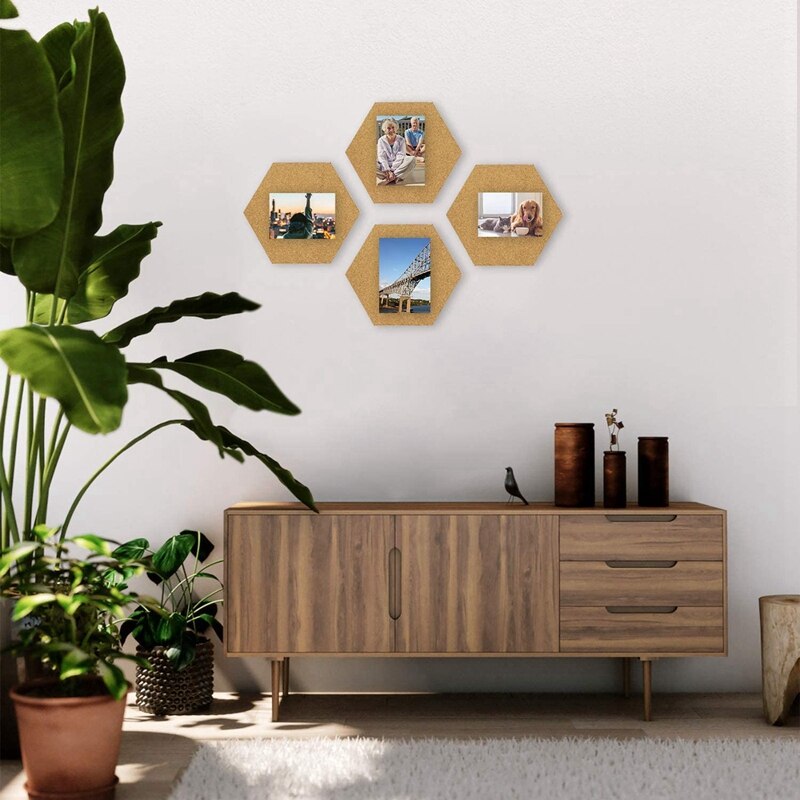 Self-Adhesive Cork Coasters,Cork Mats Cork Backing Sheets for Coasters and DIY Crafts Supplies (60, Hexagon)