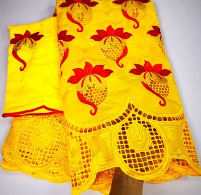 Afrikaanse Kant Stof 5Yards + 2Yards Katoen Voile Kant Van Emboridery Franse Kant Franse Kant Stof YLC837: AS PIC6