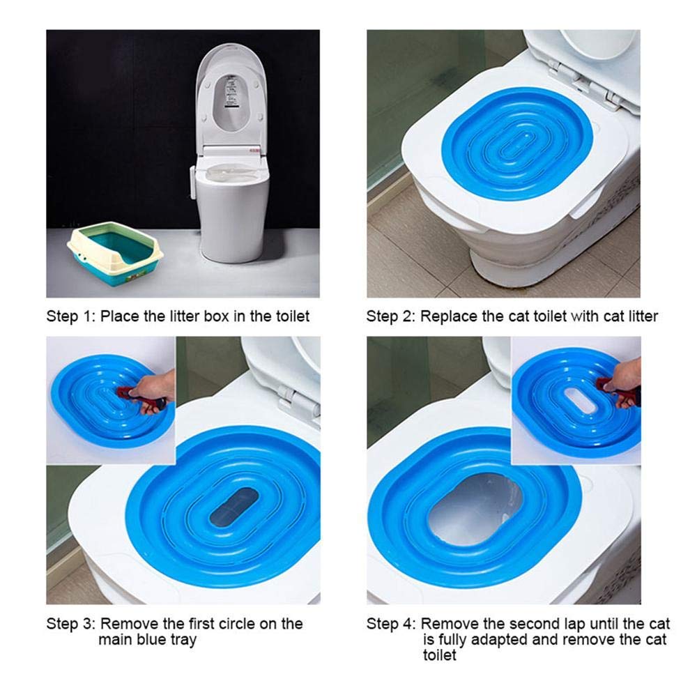 Kit de adiestramiento de higiene para gatos , entrenador de inodoro para gatos, la mejor mascota, asiento de entrenamiento para el baño, bandeja PT026
