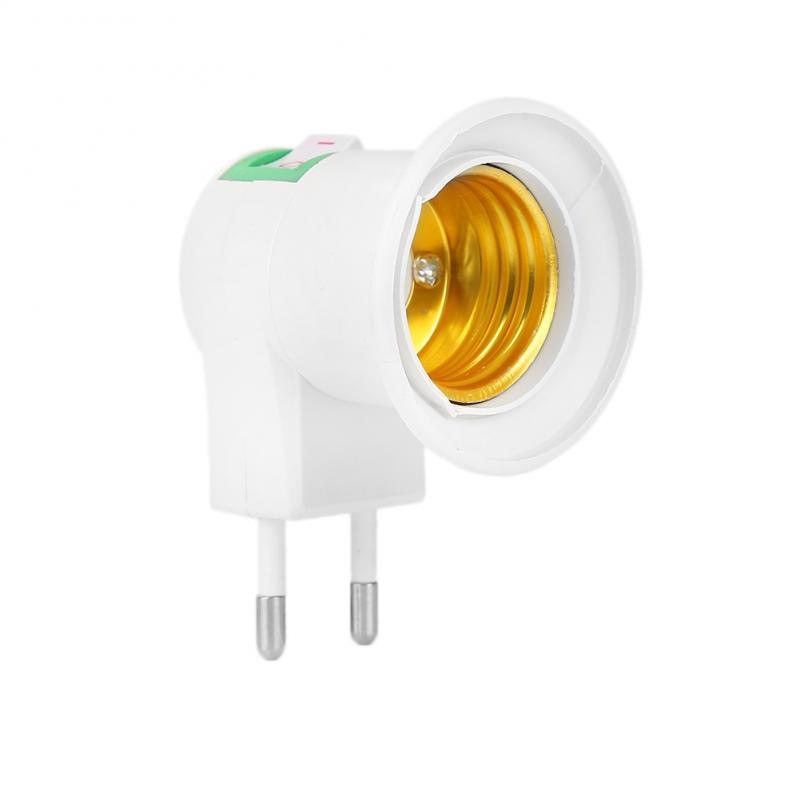 E27 220V EU US Plug Adapter Converter ON/OFF Voor Bulb Lamp Socket Adapter Aan-uit Schakelaar e27 LED Licht Socket Naar EU Plug Houder