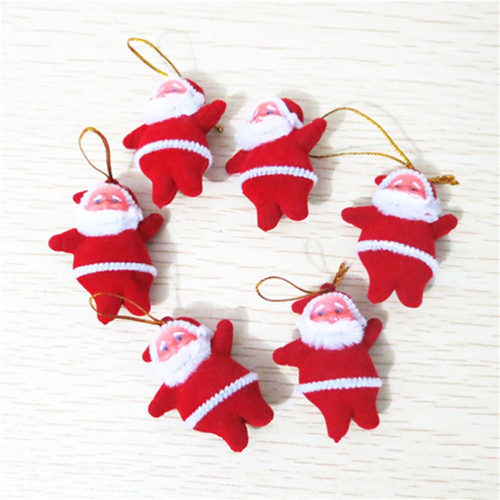 6pcs Christmas Tree Decorations Xmas Pendant Santa Claus Haning Ornaments for Home Party