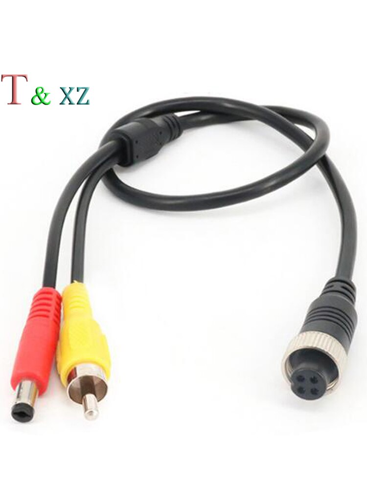 4 PIN Female to RCA Female Cable,M12 4PIN Shockproof Waterproof to RCA Video +DC Connector Adapter Wire,for CCTV 50 cm: 5