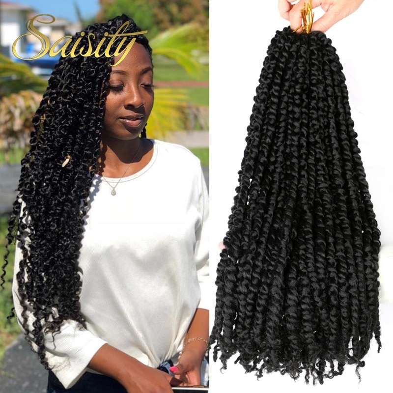 Saisity passion twist haak synthetisch haar voorgelust haakwerk voorgedraaid haar ombre extensions vlechthaar