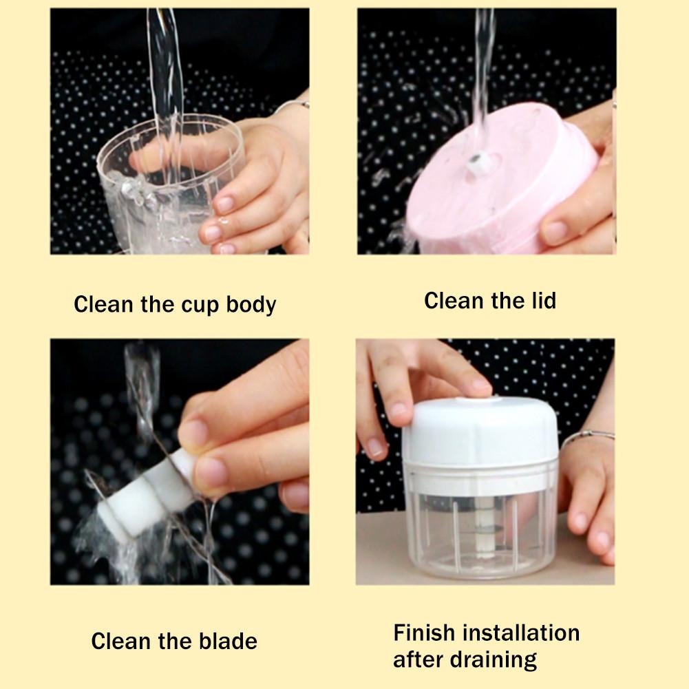 Mini Electric Food Chopper USB Rechargeable Food Mincer Kitchen Electric Pepper Garlic Vegetables Meat Ginger Chopper Mincer