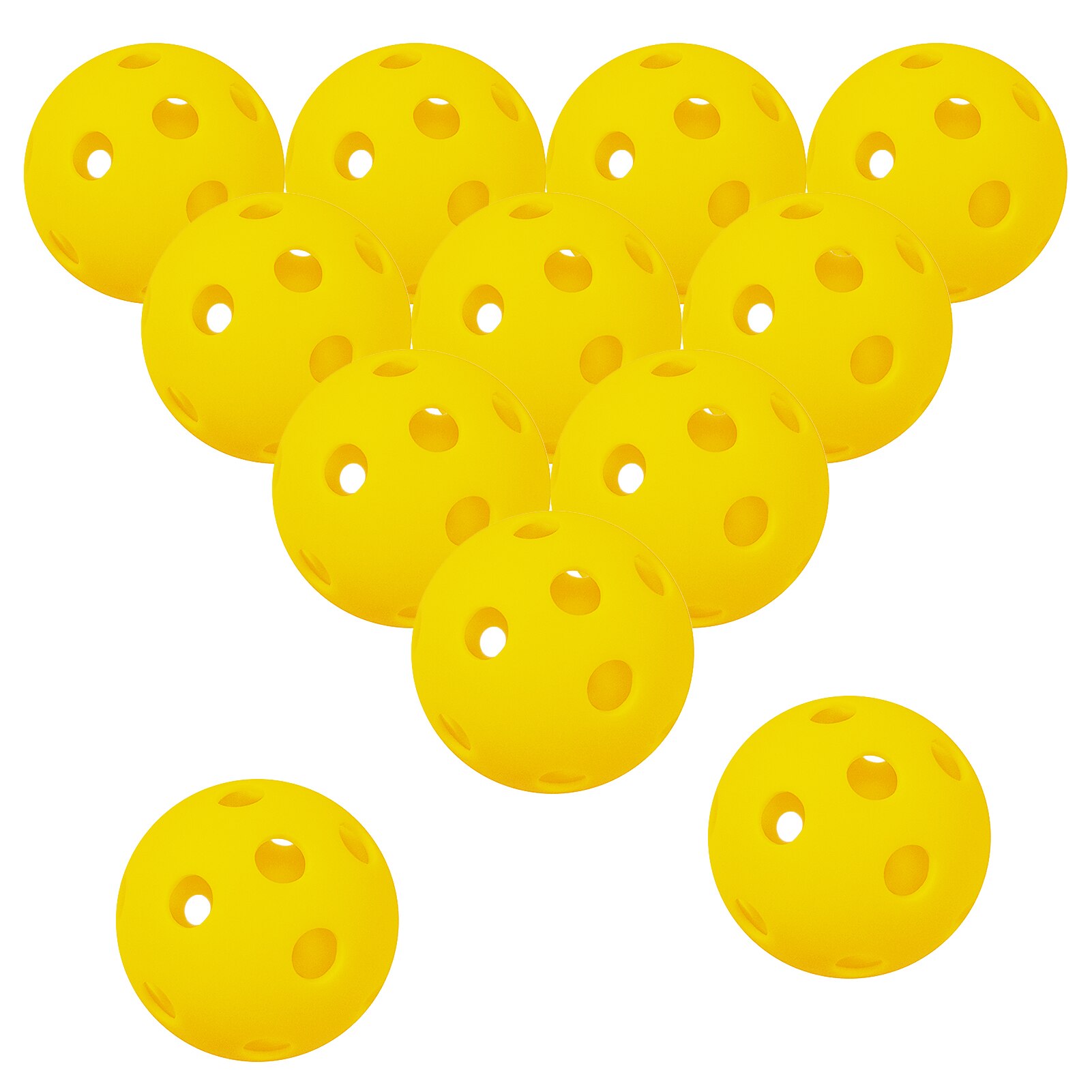 6 Packs 26 Holes Indoor Pickleball Balls for Indoor Court: Yellow 12PCS