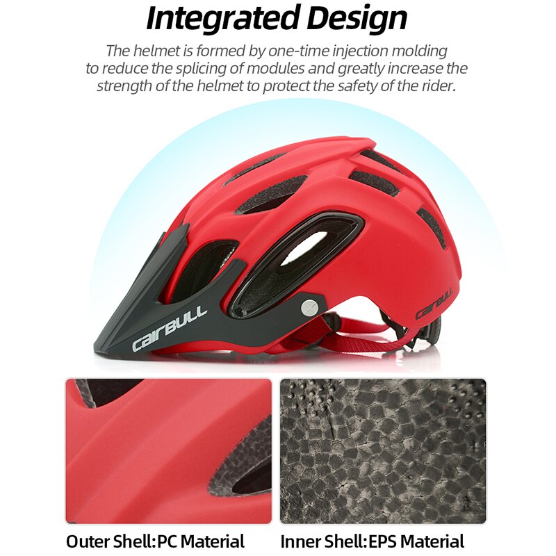 CAIRBULL – casque de vélo vtt ventilé avec visière solaire, filet anti-insectes, moulé intégralement, pour hommes et femmes adultes