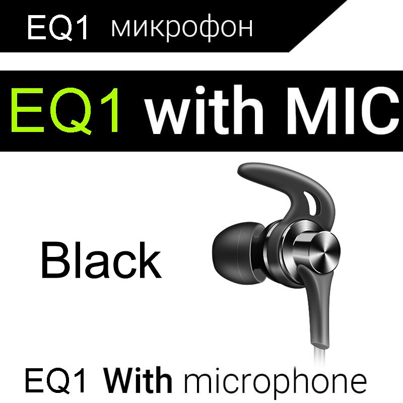 Duszake DQ1 Stereo Bass Hoofdtelefoon Voor Telefoon Sport In-Ear Bedrade Koptelefoon Metal Hifi Oortjes Met Microfoon Voor Samsung xiaomi: Black