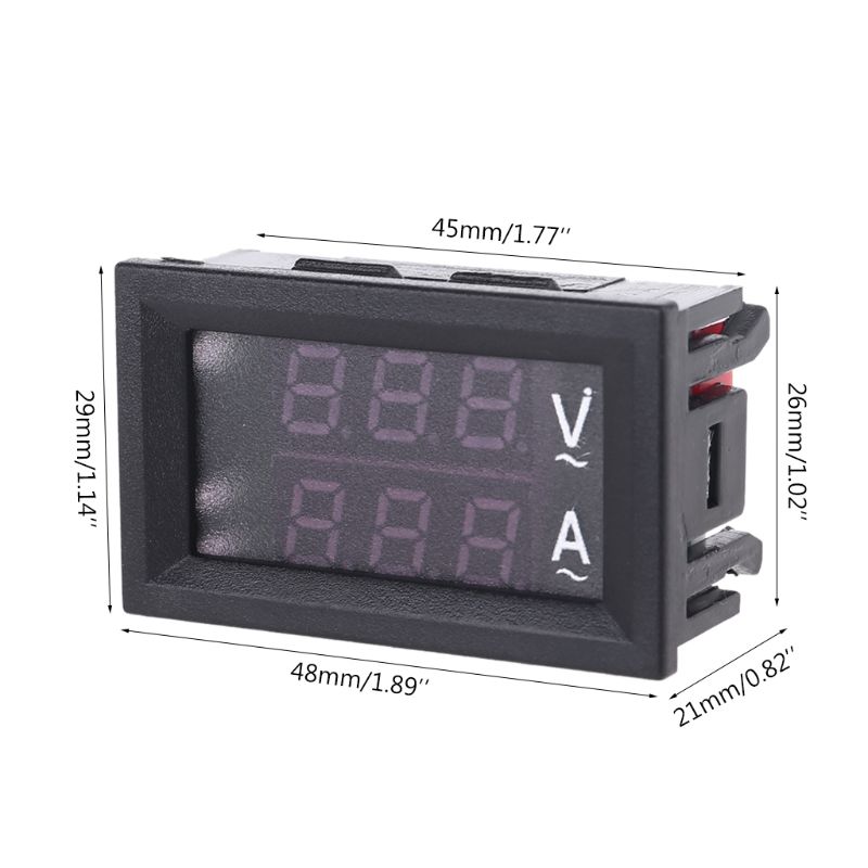 0.28" Digital Voltmeter Ammeter AC 60-500V 10A 50A 100A Current Meter Volt Gauge with Current Transformer