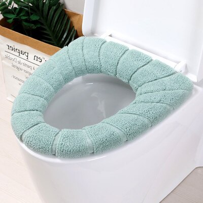 Housse de siège de salle de bain, en velours confortable, corail, hiver couverture de toilette, tapis de fermeture ménagère, offre spéciale: green