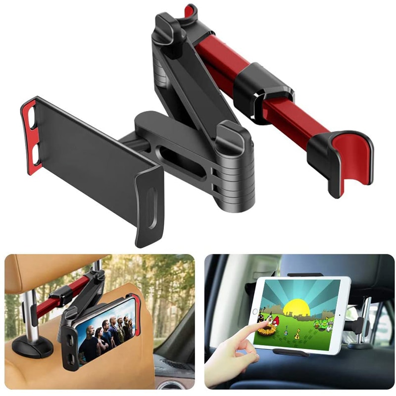 Soporte para Tablet y coche para Ipad 2/3/4 Air Pro de 7 a 11 pulgadas, soporte Universal para GPS, soporte para asiento trasero, montaje para coche con rotación de 360: 001 Red