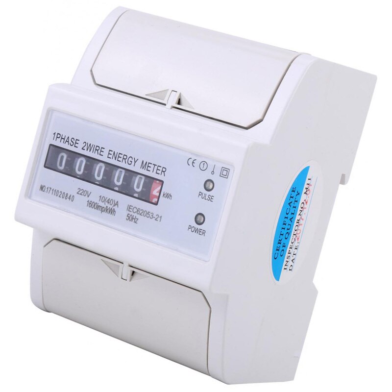 1 Phase 2 Wire Din Rail Electronic Energy Kwh Meter 10(40)A Power Consumption Watt Energy Meter