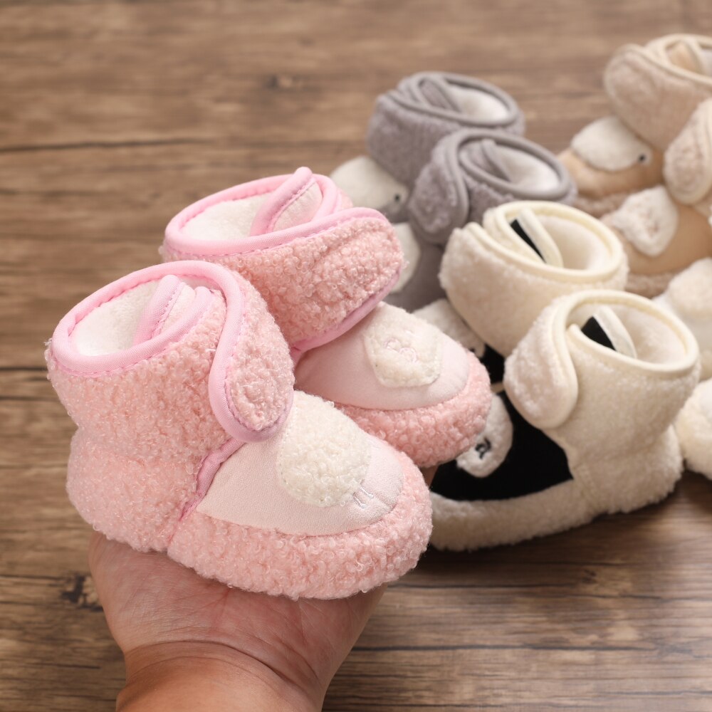 Baby Jongens Meisjes Slippers Leuke Schapen Patroon Cartoon Baby Laarzen Zachte Katoen Peuter Eerste Walker Crib Schoenen Grijpers 0-18M