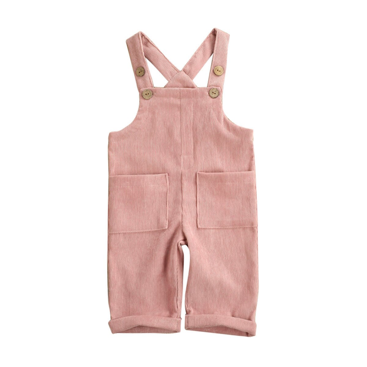 Au småbørn barn baby dreng pige fløjlsbukser jumpsuit smækbukser overalls tøj 0-5t: Lyserød / 5