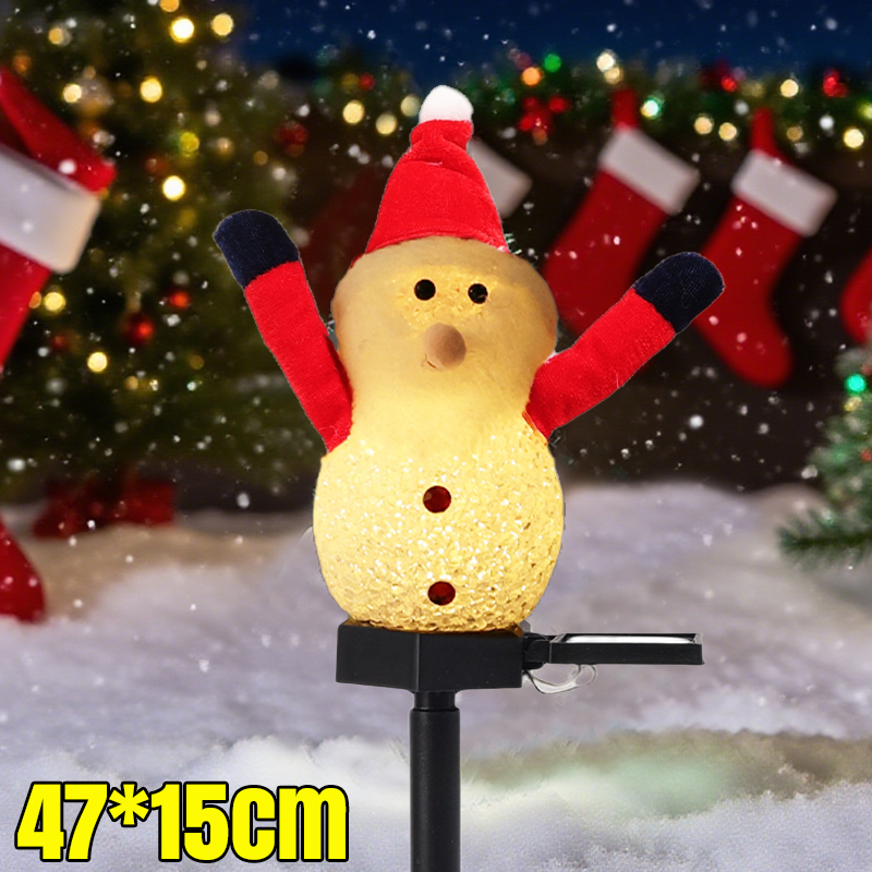 Christmas Pathway Lights Solar Powered LED Snowman Lamps Outdoor Ground Stake Light For Garden Patio Pathway Yard Decorations: changeable / 6-10W