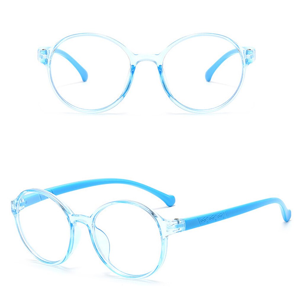 1PC Boys and Girls Anti-Blu-ray Children’s Glasses Candy Color Round Frame Glasses Super Light Frame Computer Goggles