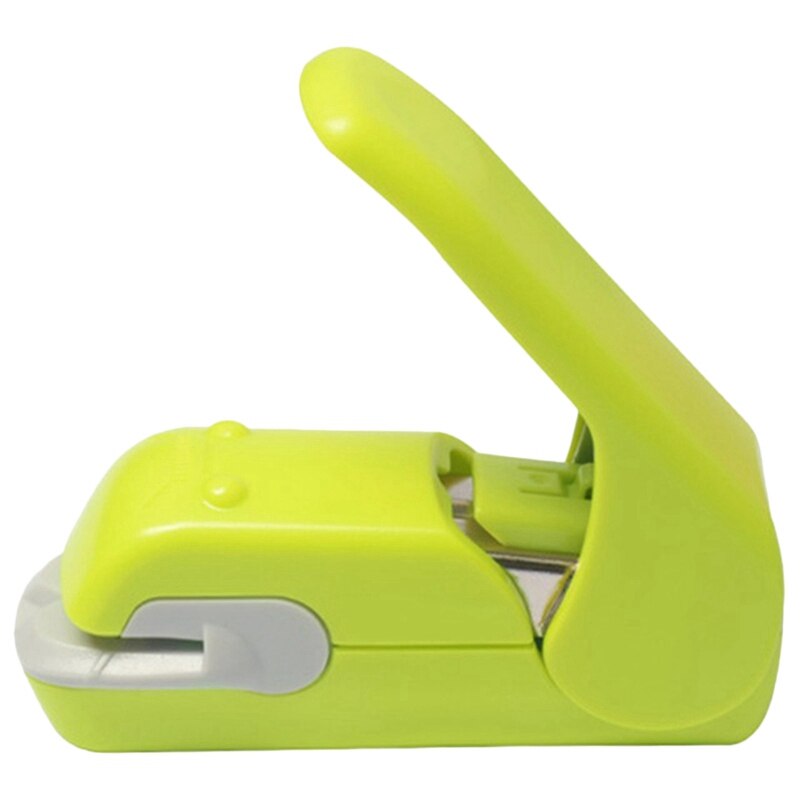 Nietje Gratis Nietmachine Tijd Saving Moeiteloos Naald Gratis Handhled Nietmachine Mini Draagbare: Green