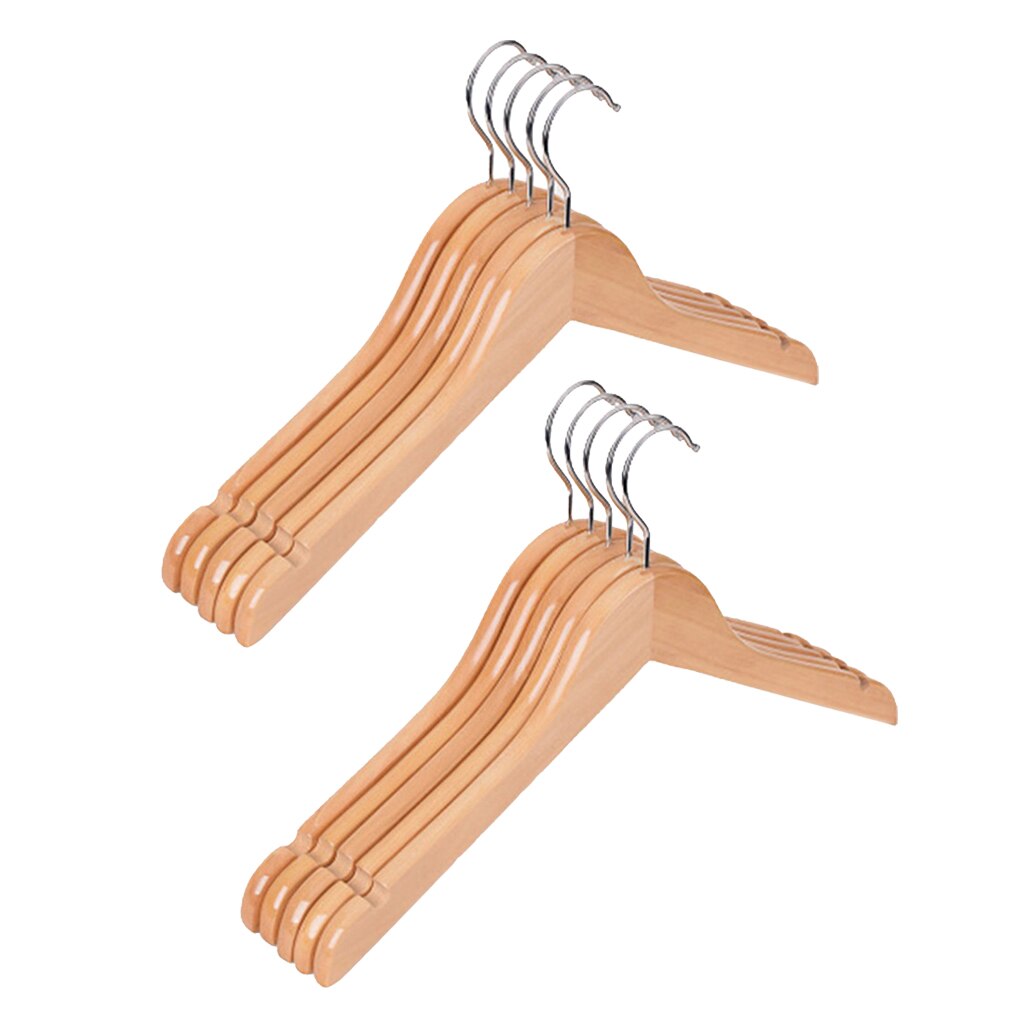 Pack de 10 Uds. De Perchero de madera liso para bebés y niños, Perchero de madera con gancho colgador para ropa, conjunto de 32 cm
