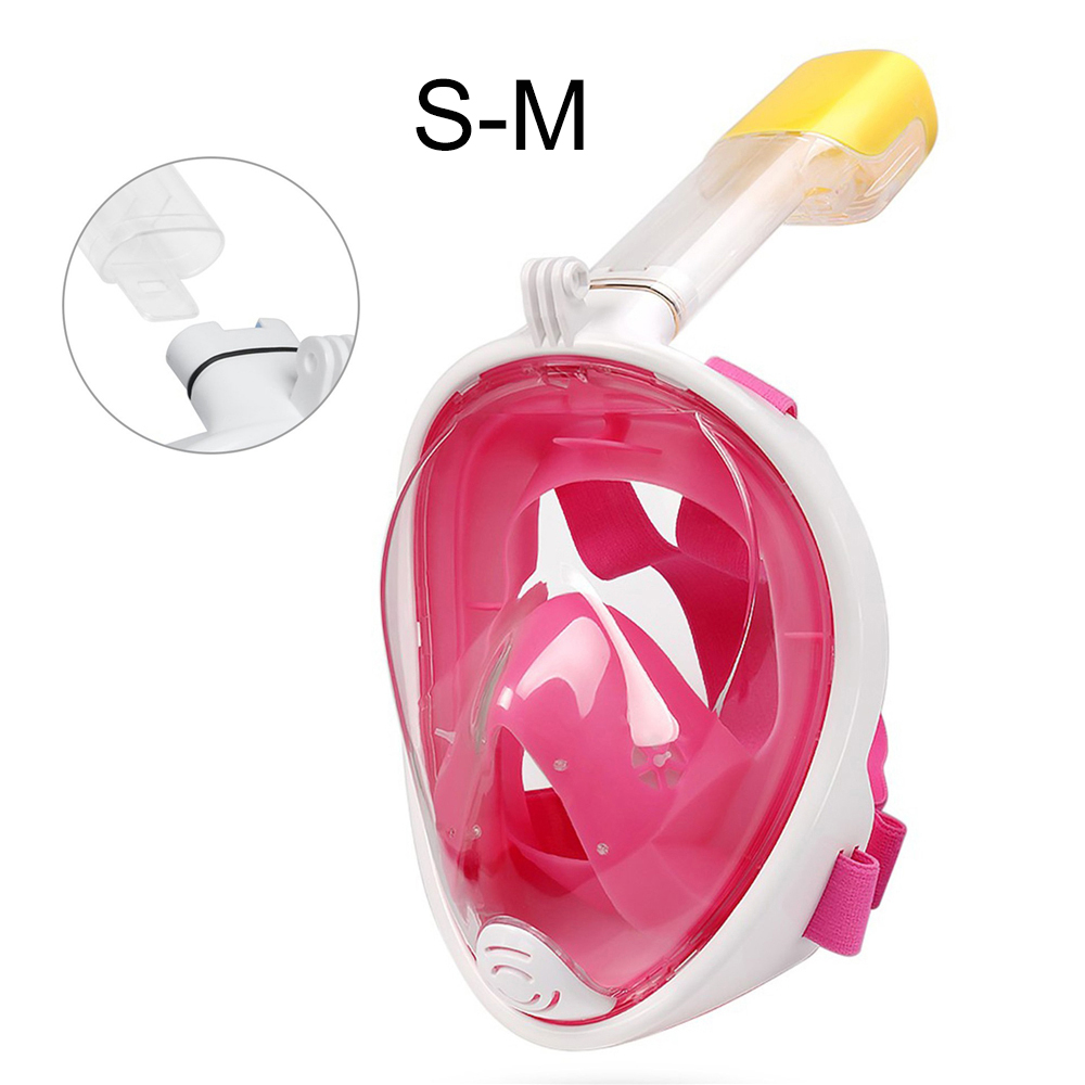 Diving Mask Scuba Mask Underwater Anti Fog Full Face Snorkeling Mask Women Men Kids Swimming Snorkel Diving Equipment: Flat Red S-M