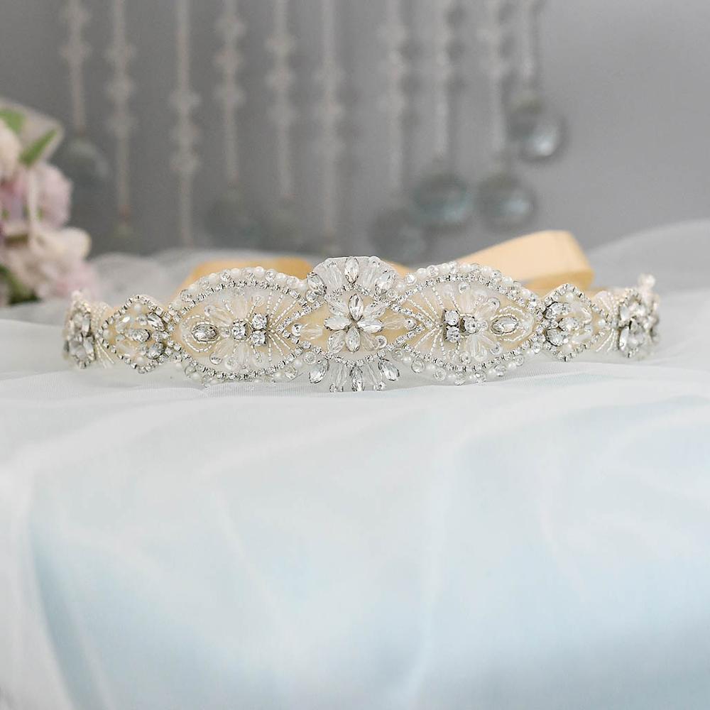 Trixy S234 Damesmode Rrhinestone Riemen Bruiloft Riemen Kralen Bridal Riemen Taille Riem Lint Riem Voor Bruiden Bruidsmeisjes