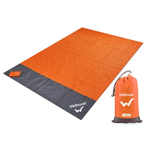 Camping Mat Waterproof Portable Picnic Beach Mat Pocket Blanket Outdoor Picnic Ground Mat Mattress Camping Picnic Blanket 1.4*2m: Orange