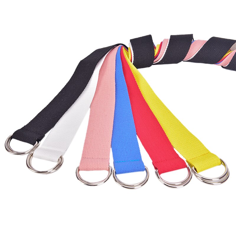décontracté unisexe Nylon toile tissu ceinture sangle D anneau boucle ceinture couleur unie longue robe en tissu tricoté ceinture