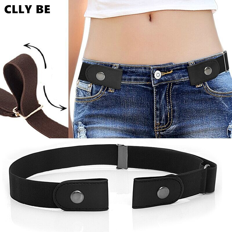 Easy Belt Buckle Free Hidden Invisible Belts For Women Elastic Without Buckle Leather Belt Men No Buckle Waistband For Jeans