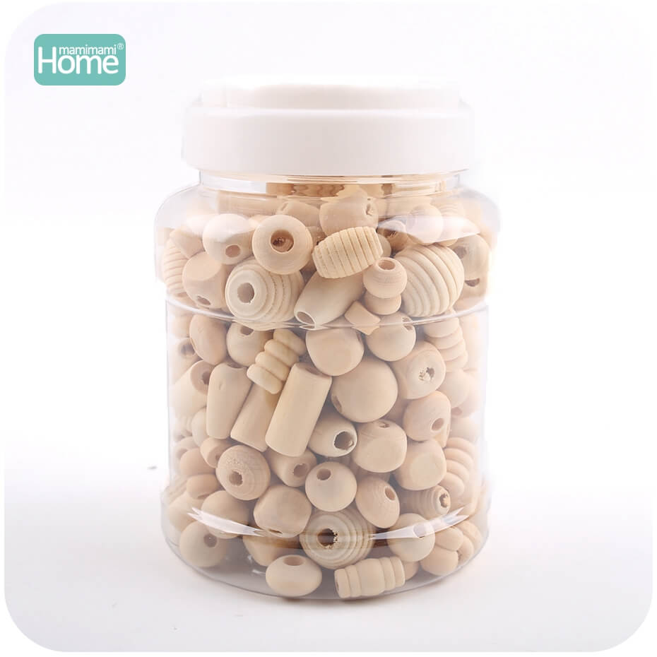 MamimamiHome Siliconen Hout Kralen Verpleging Ketting DIY Tandjes Kit Geometrische Hexagon Hout Kralen Tandjes Kettingen Baby Rammelaar: type 1