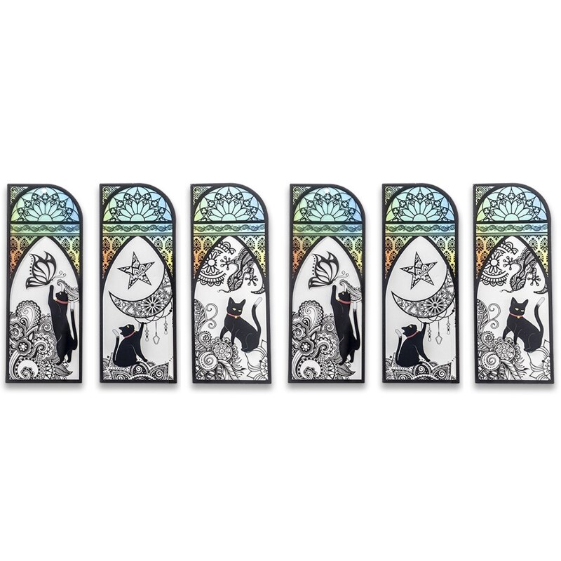 2022 Retro Black Book Marks Waterproof Page Marker for Kids Adults 6 Sheets: 6