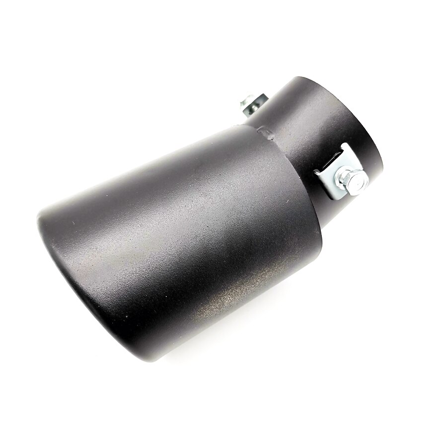 62MM Universal Car Exhaust Pipe Tip Oval Slant Muffler Black matte Stainless Steel