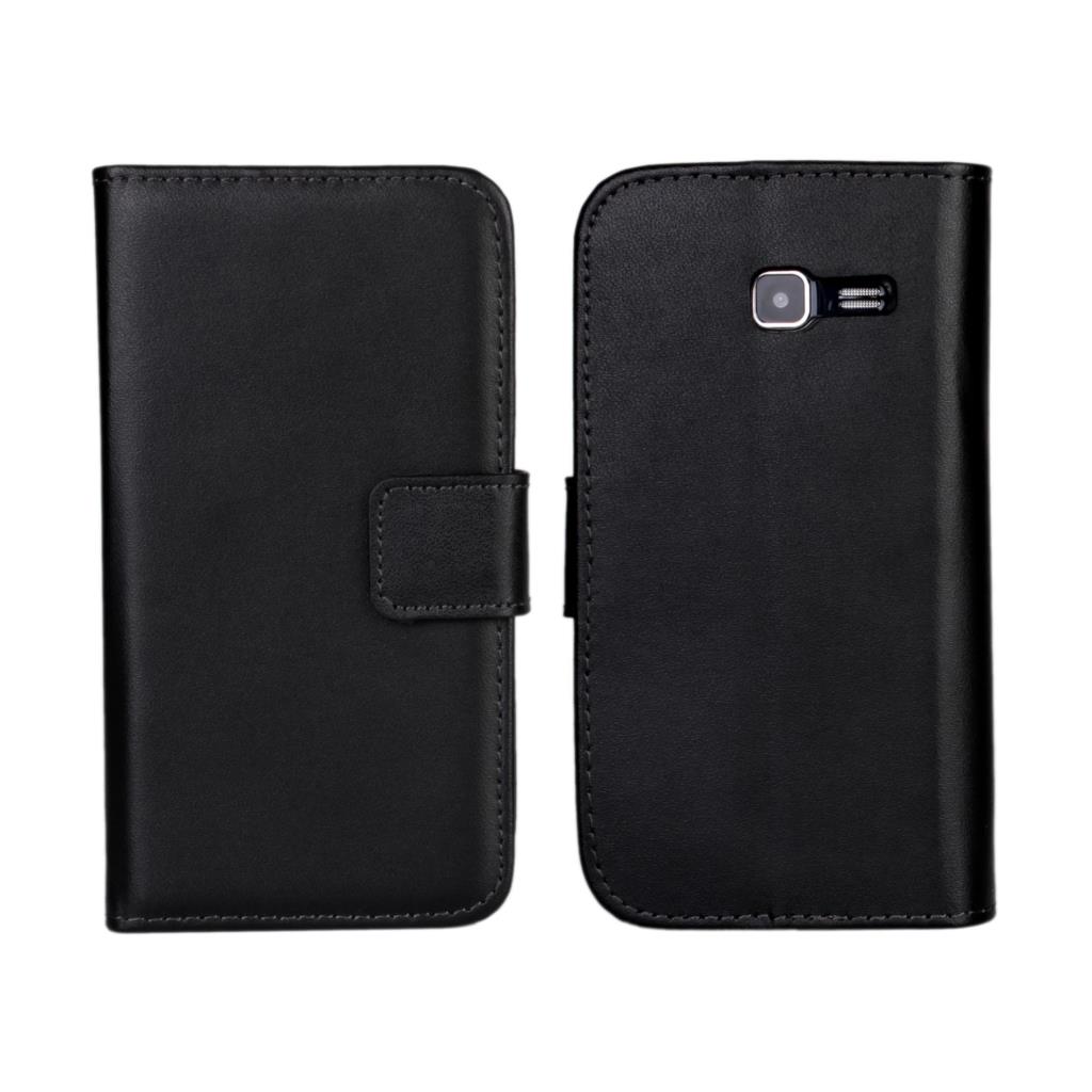 S7390 Card Holder Holster Wallet case For Samsung Galaxy Trend Lite S7390 Magnetic Flip Cover Leather case Retro Phone bags: Black