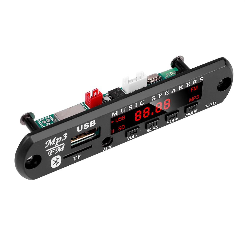 Zestaw samochodowy DC 9V 12V Bluetooth 5.0 Bezprzewodowy dekoder MP3 Płyta audio WMA Samochodowy odtwarzacz muzyczny Moduł bezstratnego audio USB AUX TF Radio