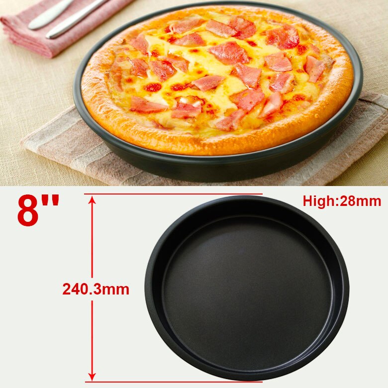 Pizza Plaat Gerechten Houder Bakvormen -Carbon Staal Anti-aanbak Pizza Bakken Pan Tray 24.3cm Thuis Keuken Bakken Tools accessoires