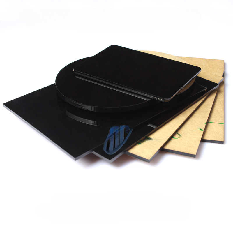 Tykkelse 3mm akrylplade blank ren sort plexiglas plastikplade organisk glas polymethylmethacrylat