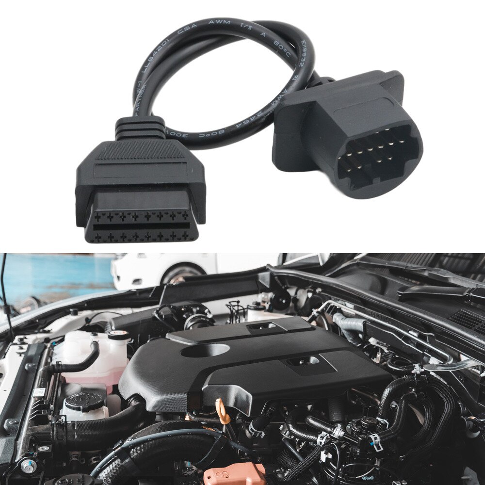 Linha de conversão do carro 17pin macho para 16 pinos obd2 fêmea adaptador conector cabo para mazda entrega rápida