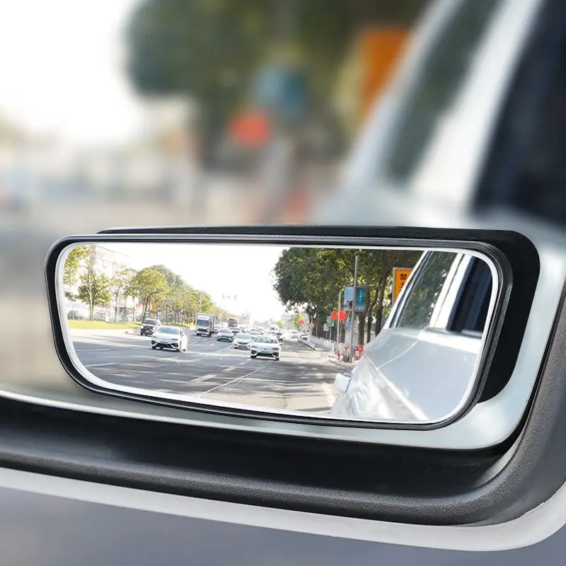 Espejo de punto ciego ajustable de 360 grados, espejo retrovisor convexo auxiliar para coche, marco redondo, espejos gran angular para marcha atrás, 2 uds.
