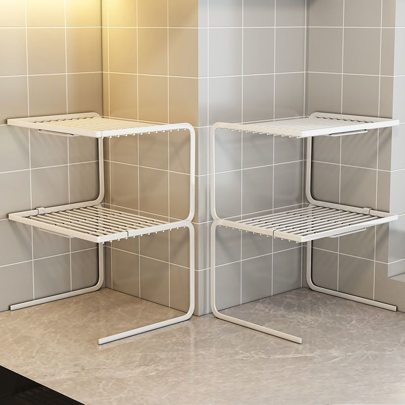 Kitchen Desktop Layered Rack Countertop Shelf Pot Rack Artifact Cabinet Pot Cabinet Storage Multi-layer baffle broken grid
