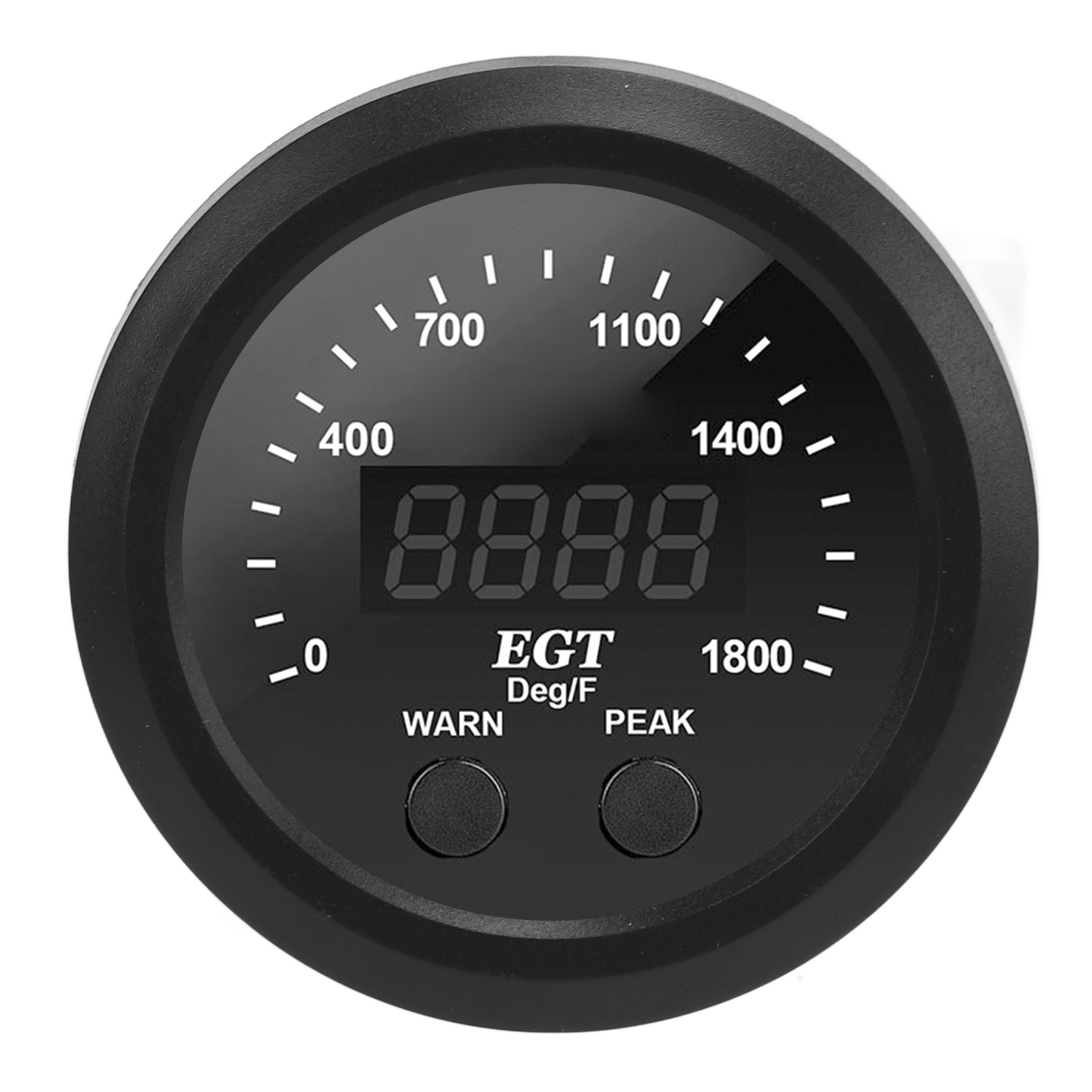 EGT Meter Car Exhaust Gas Temperature Gauge 2‑1/16in 52mm Ultra Thin 0‑1800℉ Red LED Universal with Sensor