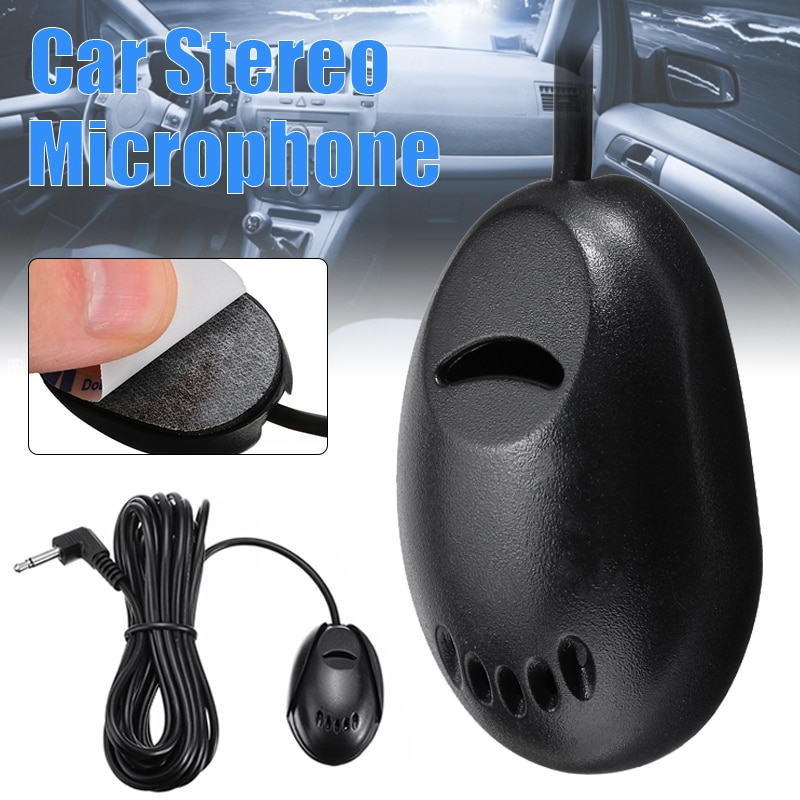 Mayitr 1 Pc 3 Meter Zwarte Auto Externe Mic Kabel Mini Draagbare 3.5 Mm Wired Auto Microfoon Mic Voor Auto dvd Radio Stereo Speler