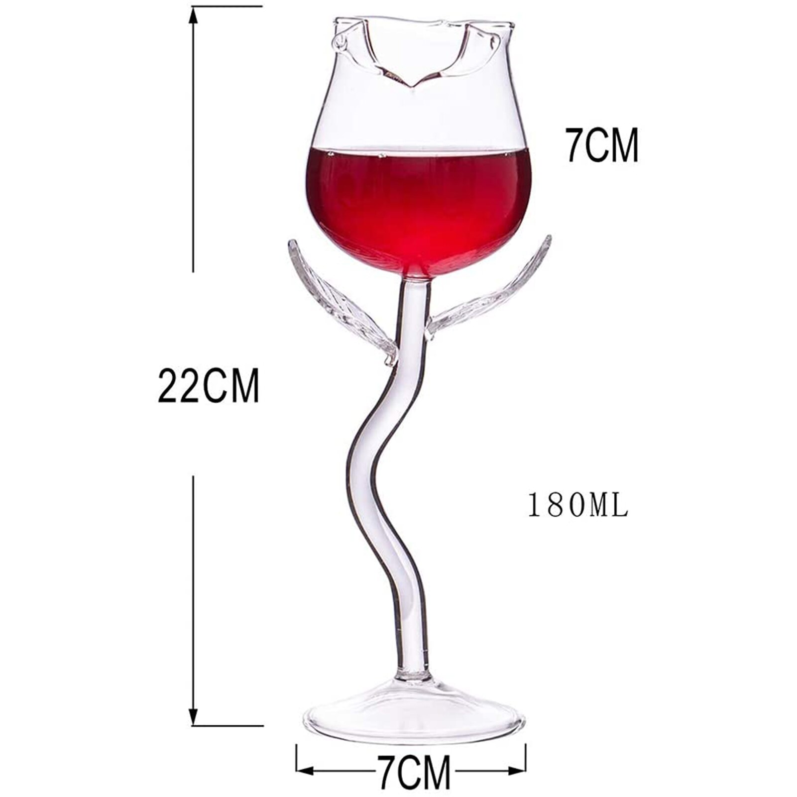 Set 6 Calici Da Vino In Vetro Rosa 210ml - Bicchieri Eleganti Per Vino, Cocktail E Bevande Fredde