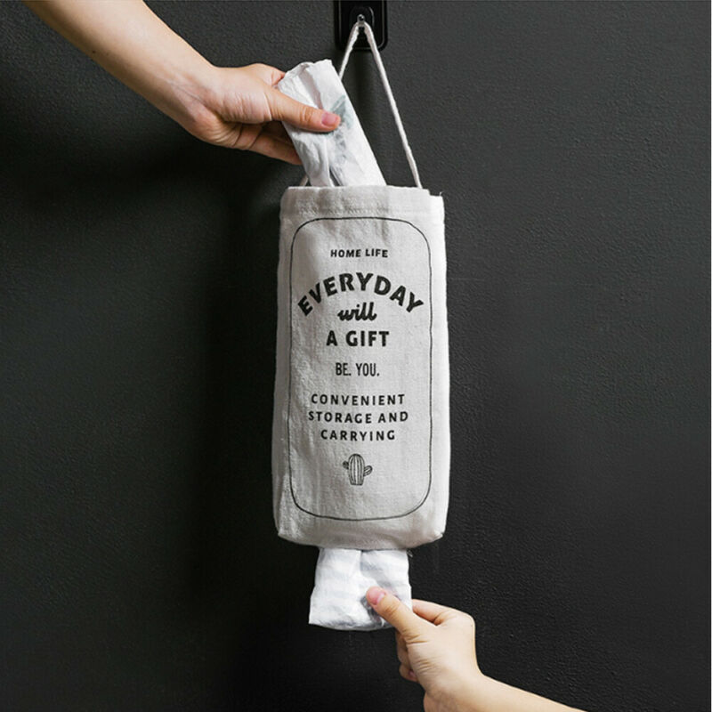 Plastic Bag Holder Dispenser Non-Toxic Hanger Storage Bag Garbage Trash Kitchen Organizer